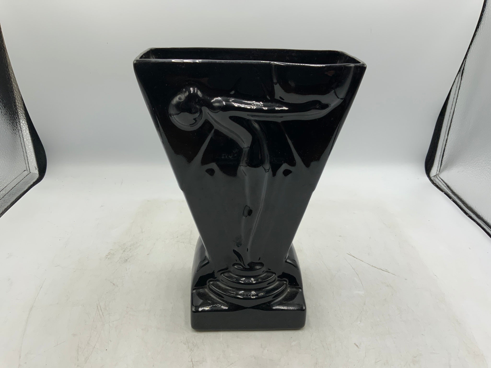 Pelzman Black Art Deco Style Vase