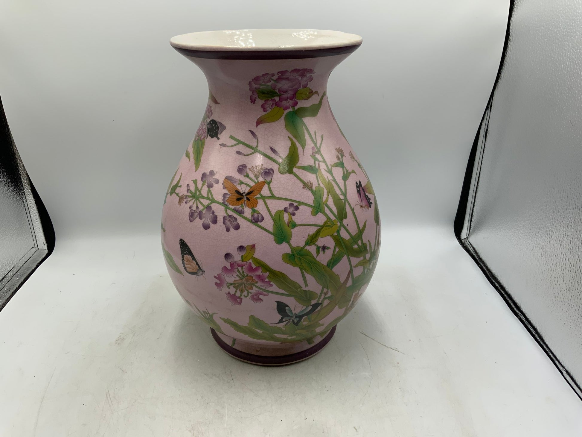 Pink Butterfly Vase