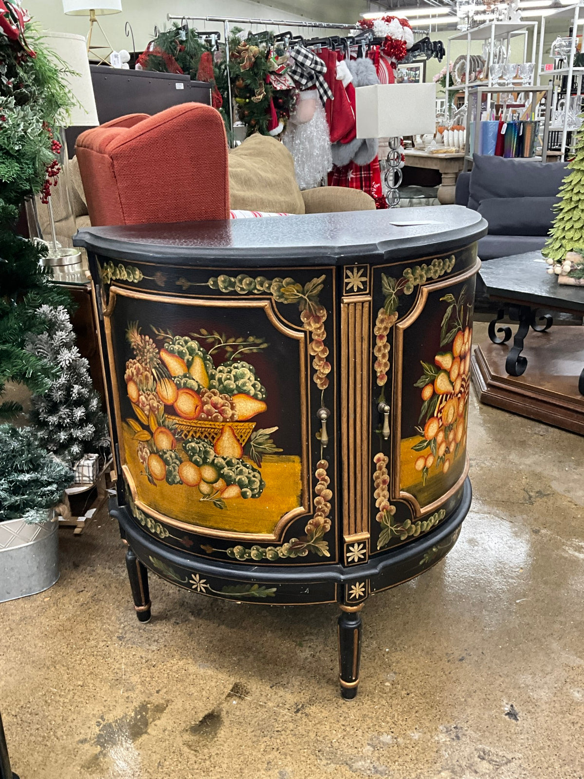 Half Round Black Table