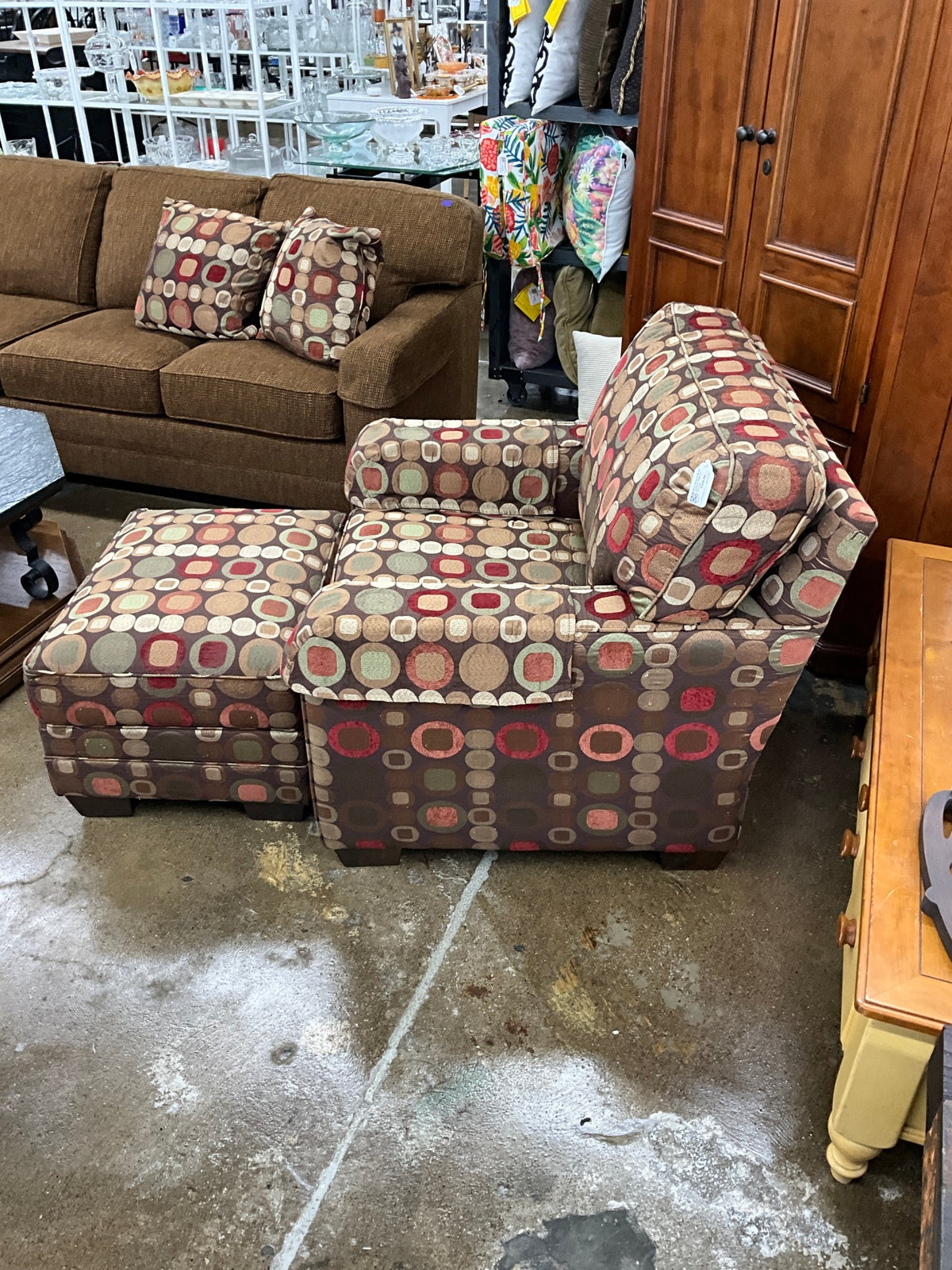 King Hickory Multi Colored Chair w/ Ottoman