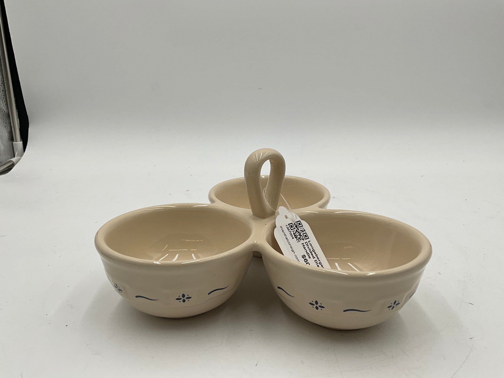 Longaberger Divided Dish w Handle