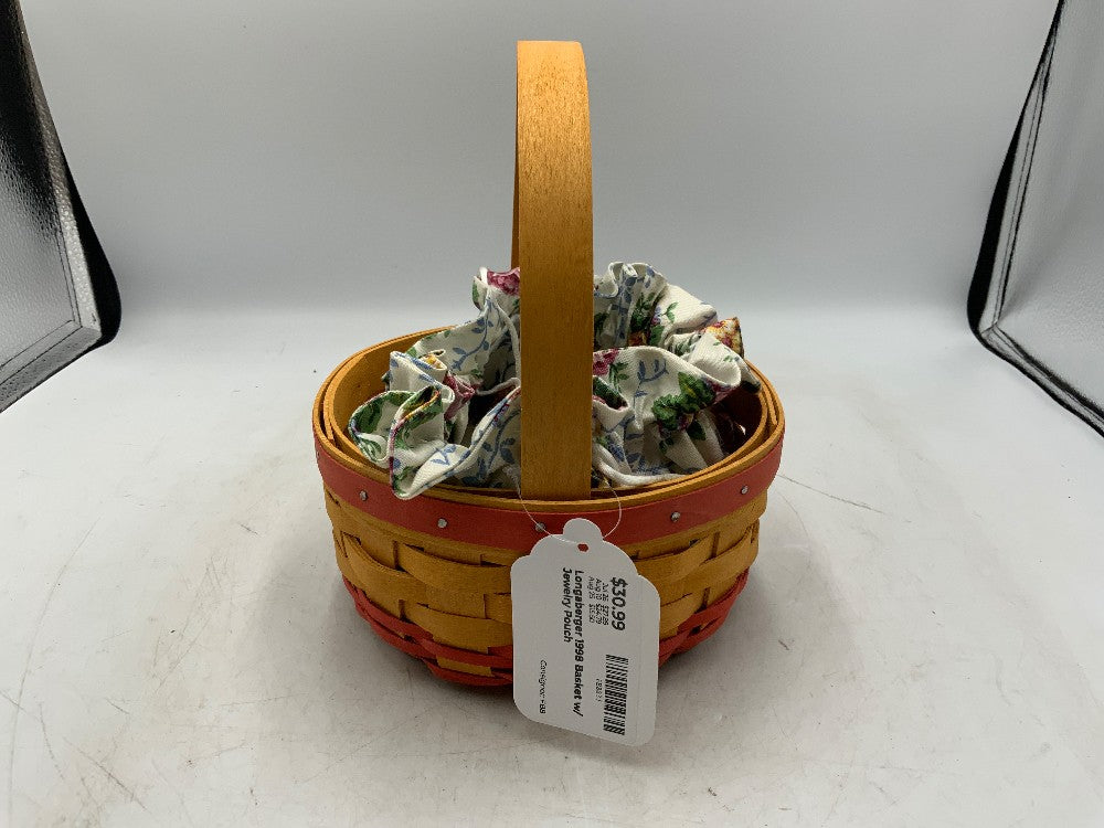 Longaberger 1998 Basket w/ Jewelry Pouch