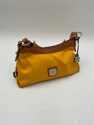 Yellow Dooney & Bourke Nylon/Tan Leather Shoulder Bag
