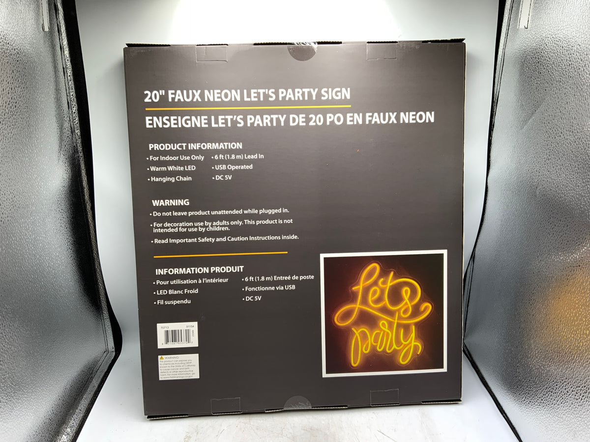 Let's Play Faux Neon Sign