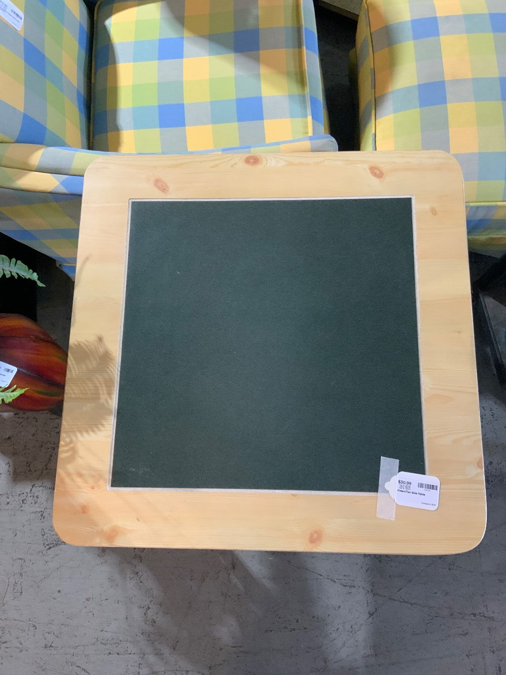 Green/Tan Side Table