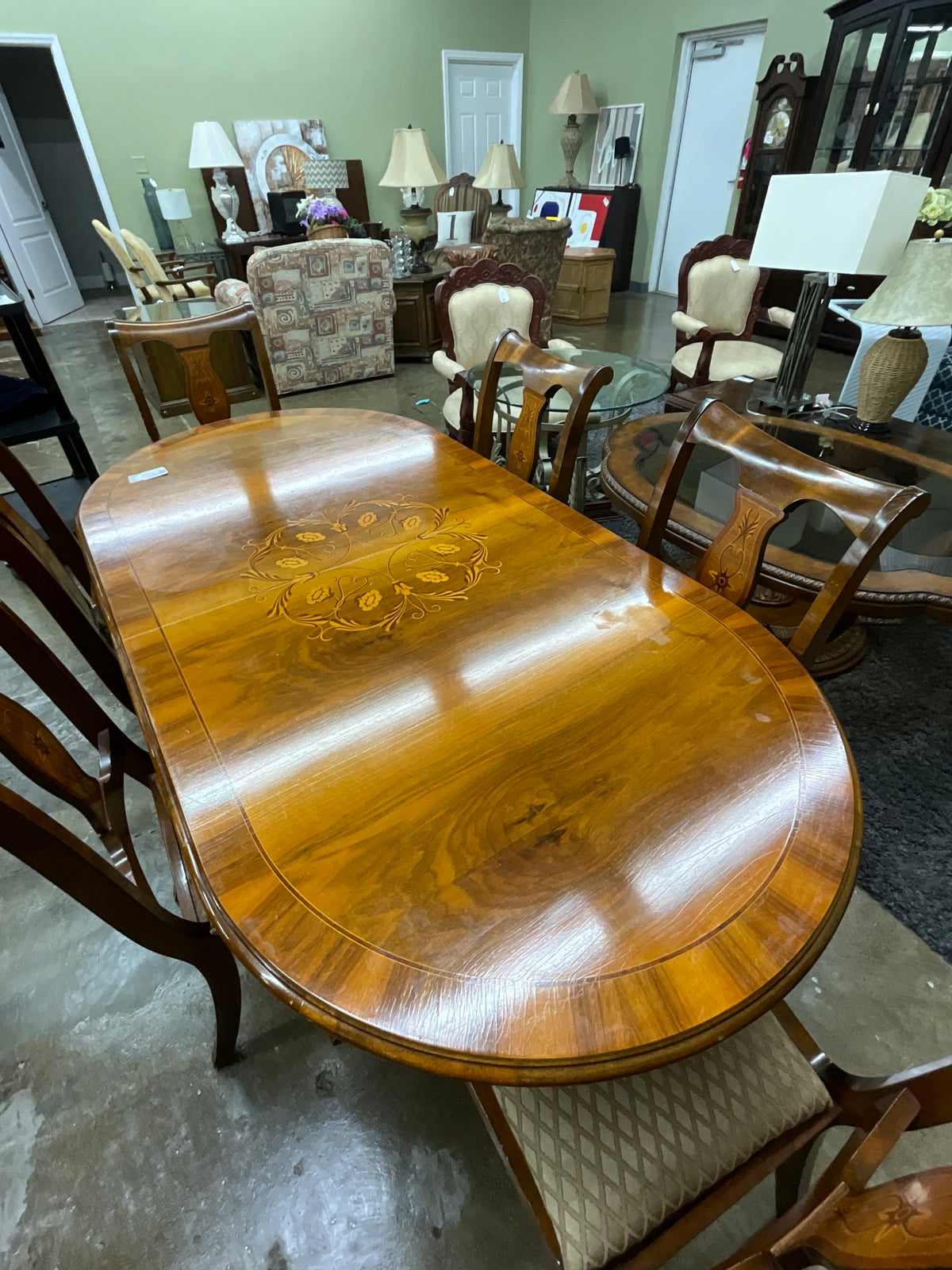 Antique French Country Table & 6 Chairs