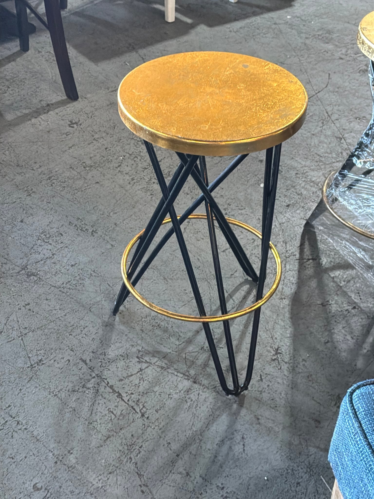Gold/ Black Barstool
