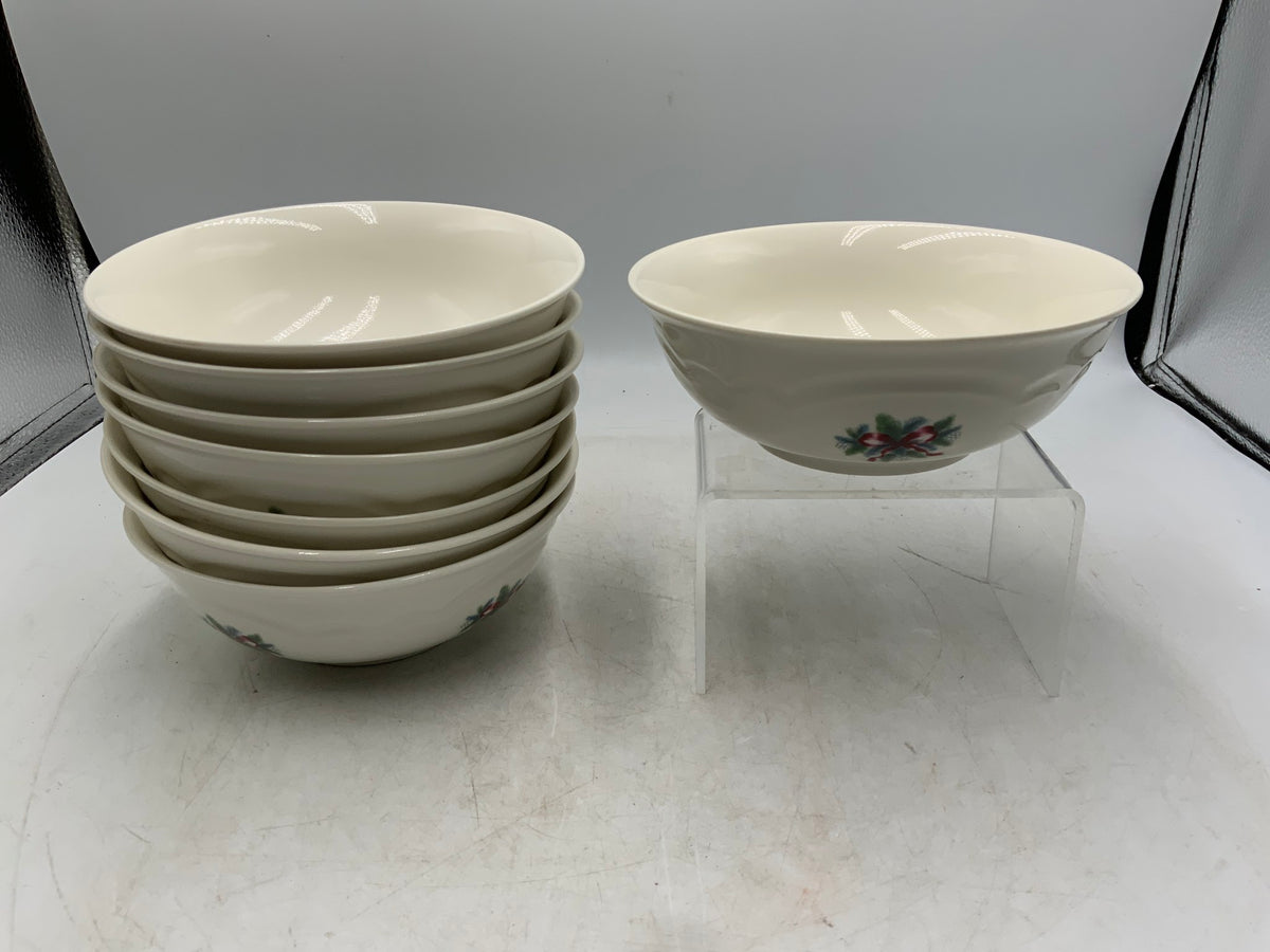 Pfaltzgraff Red Ribbon Set of 8 Bowls