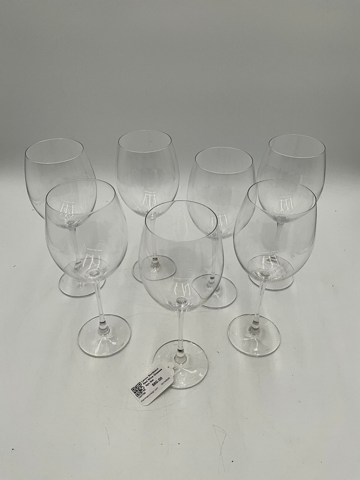 Lenox Bordeaux Red Wine Glasses  6pc Set