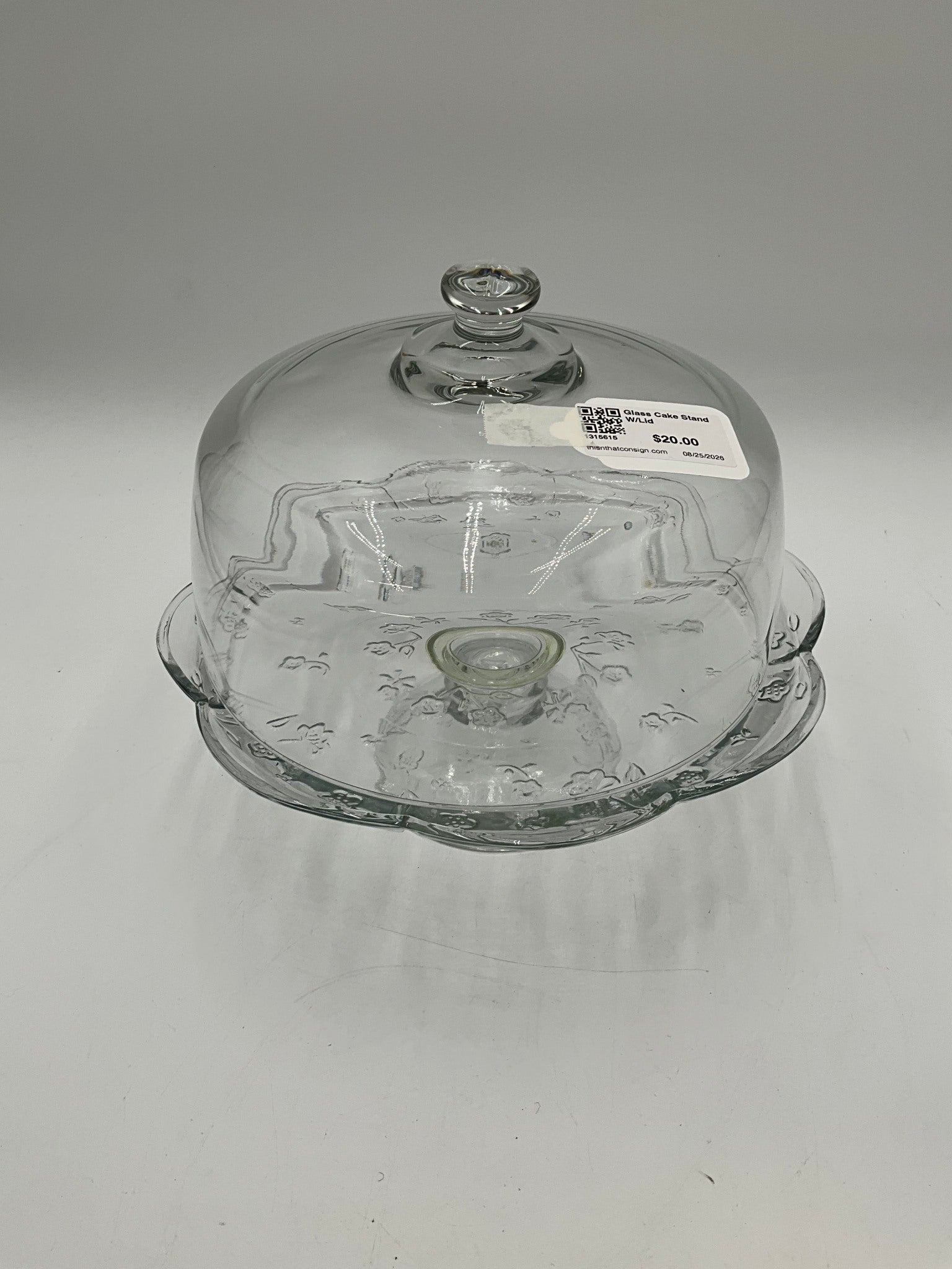 Glass Cake Stand W/Lid