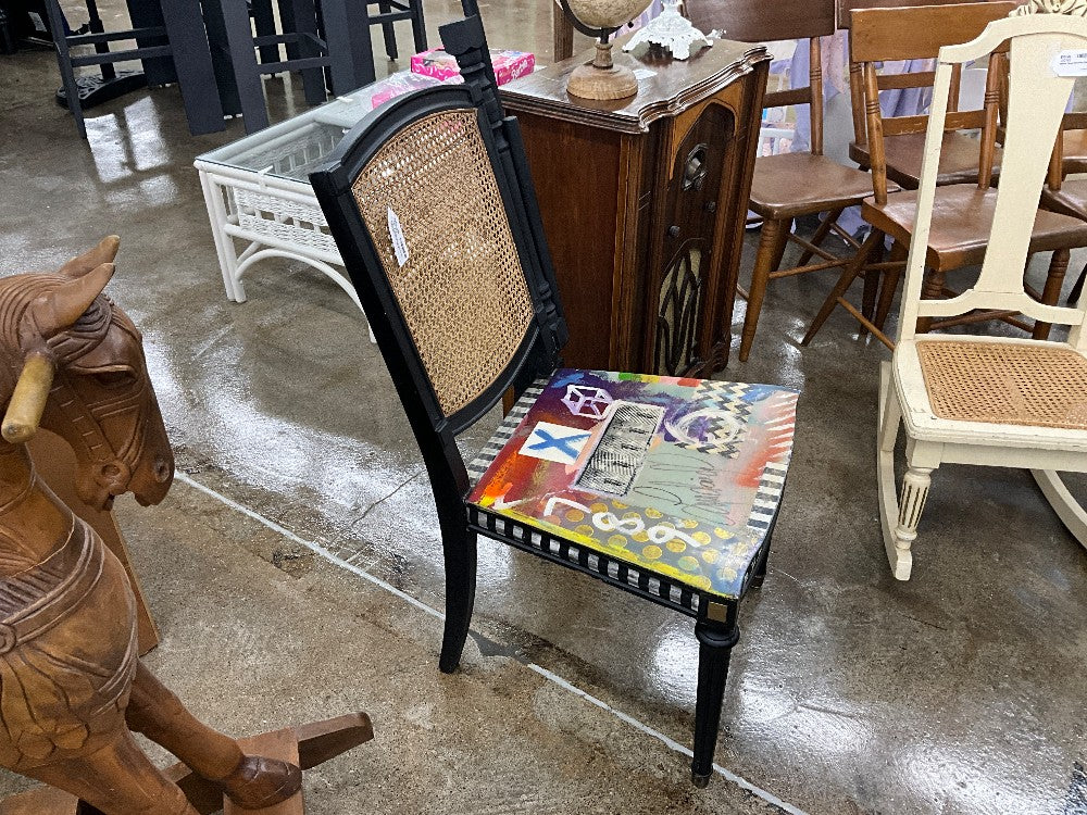 John Landsiedel Decorative Painted Chair Signed w/Certification