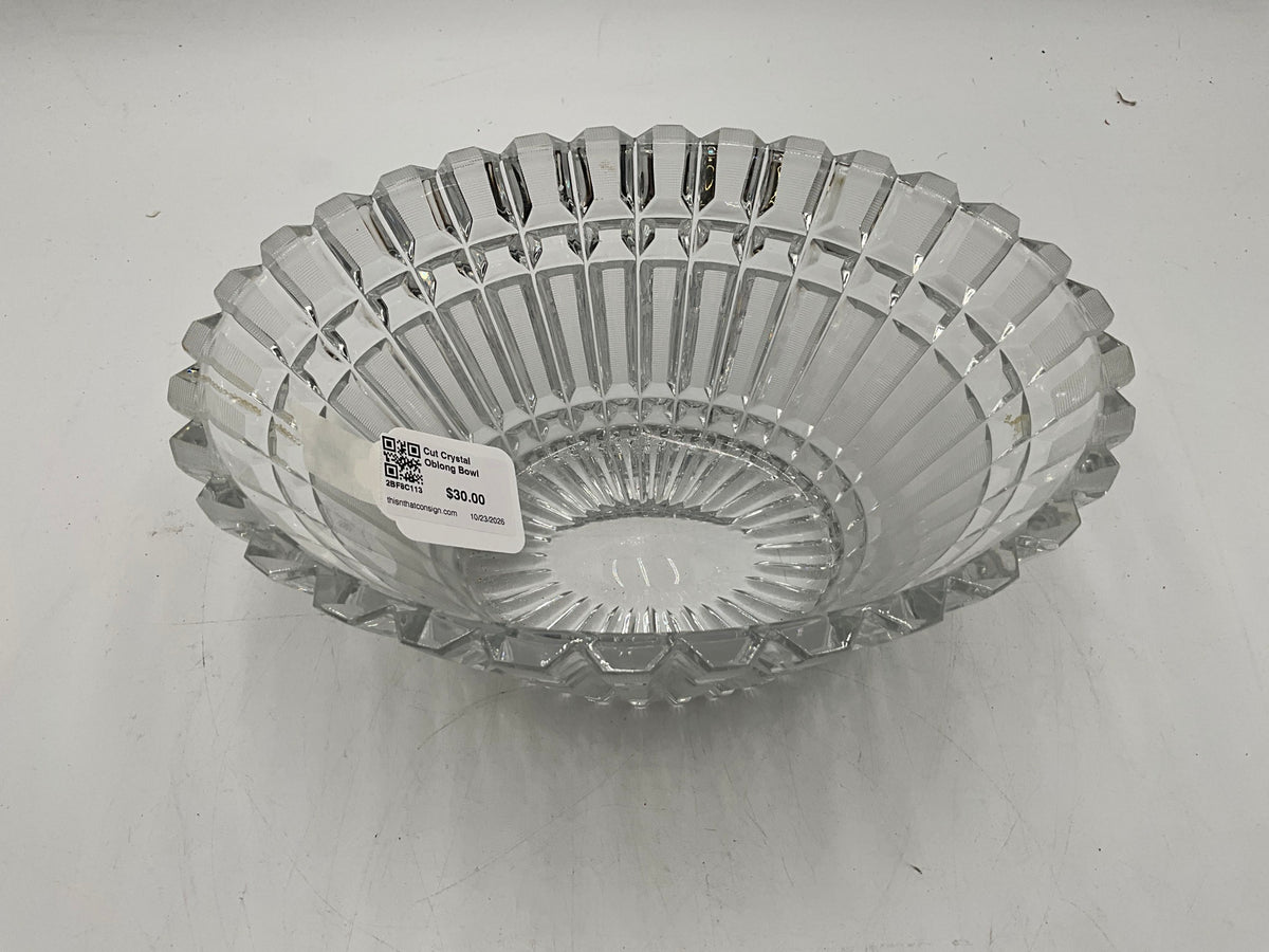 Cut Crystal Oblong Bowl