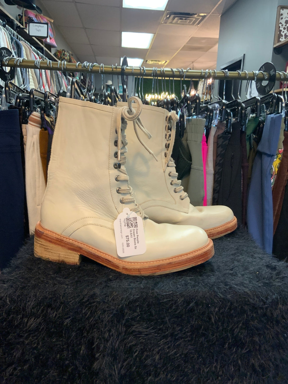 Free People Cream Boots Sz 10.5/41