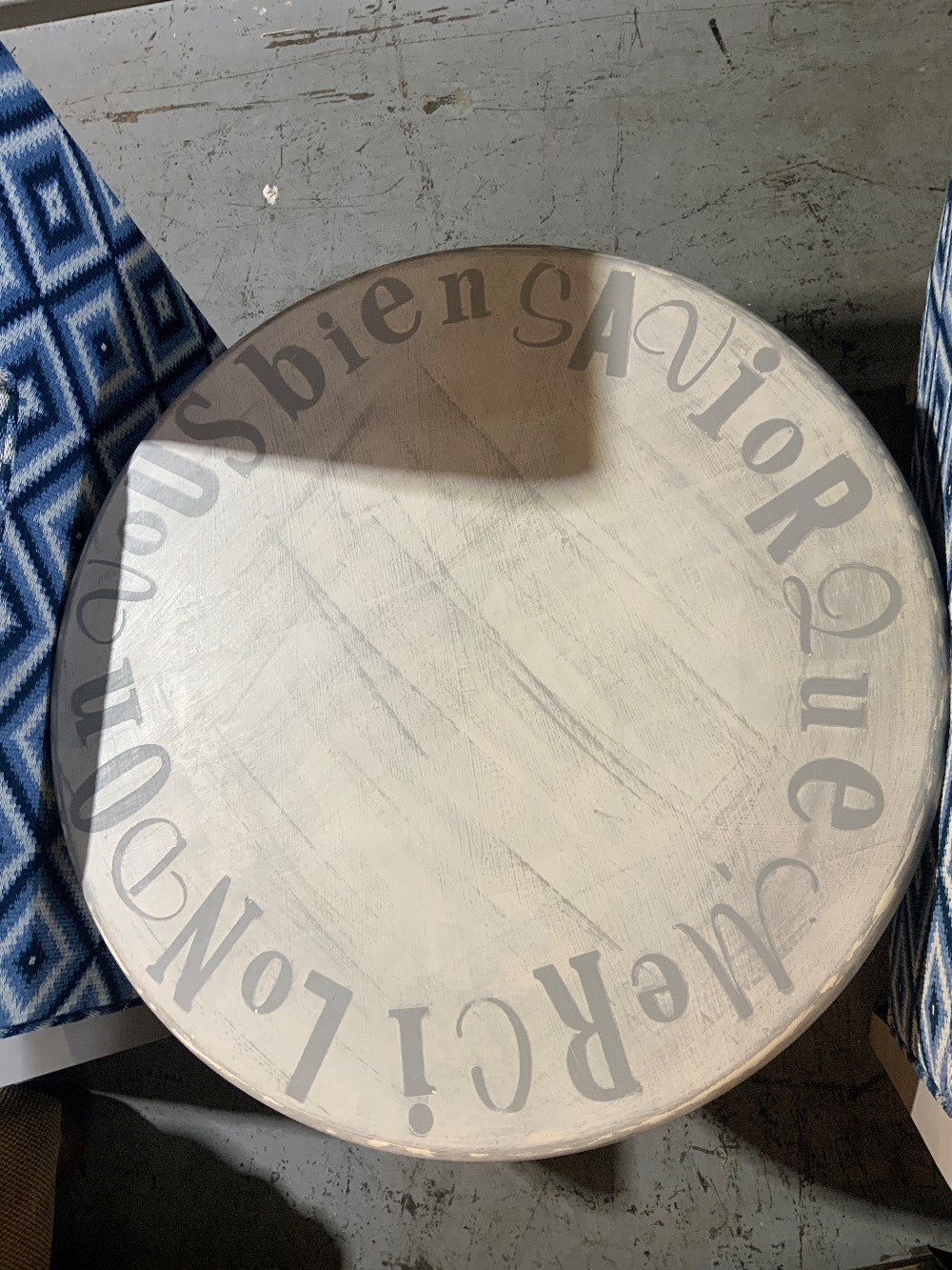 Merci London Grey Round Side Table