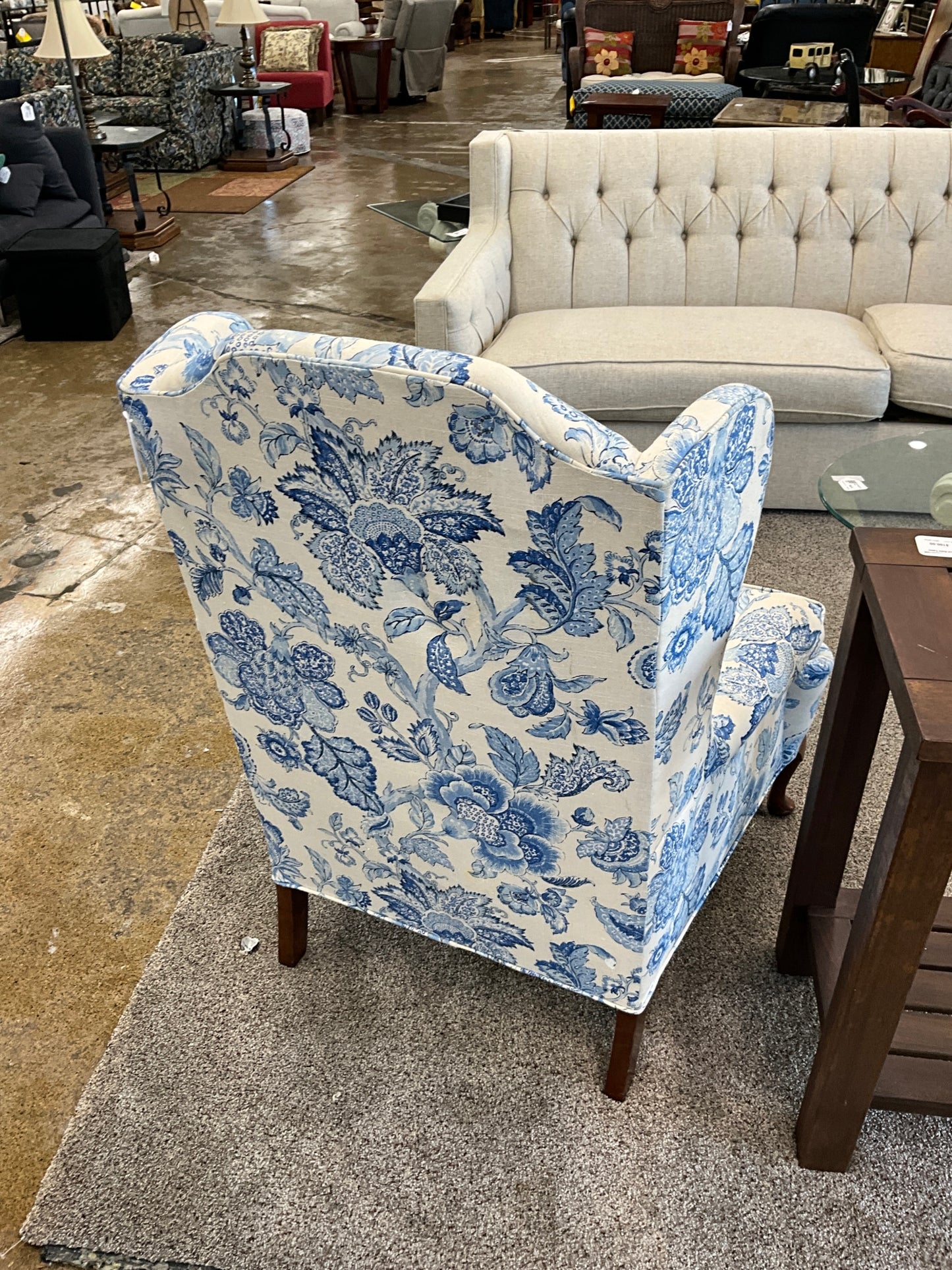 Blue & White Accent Chair