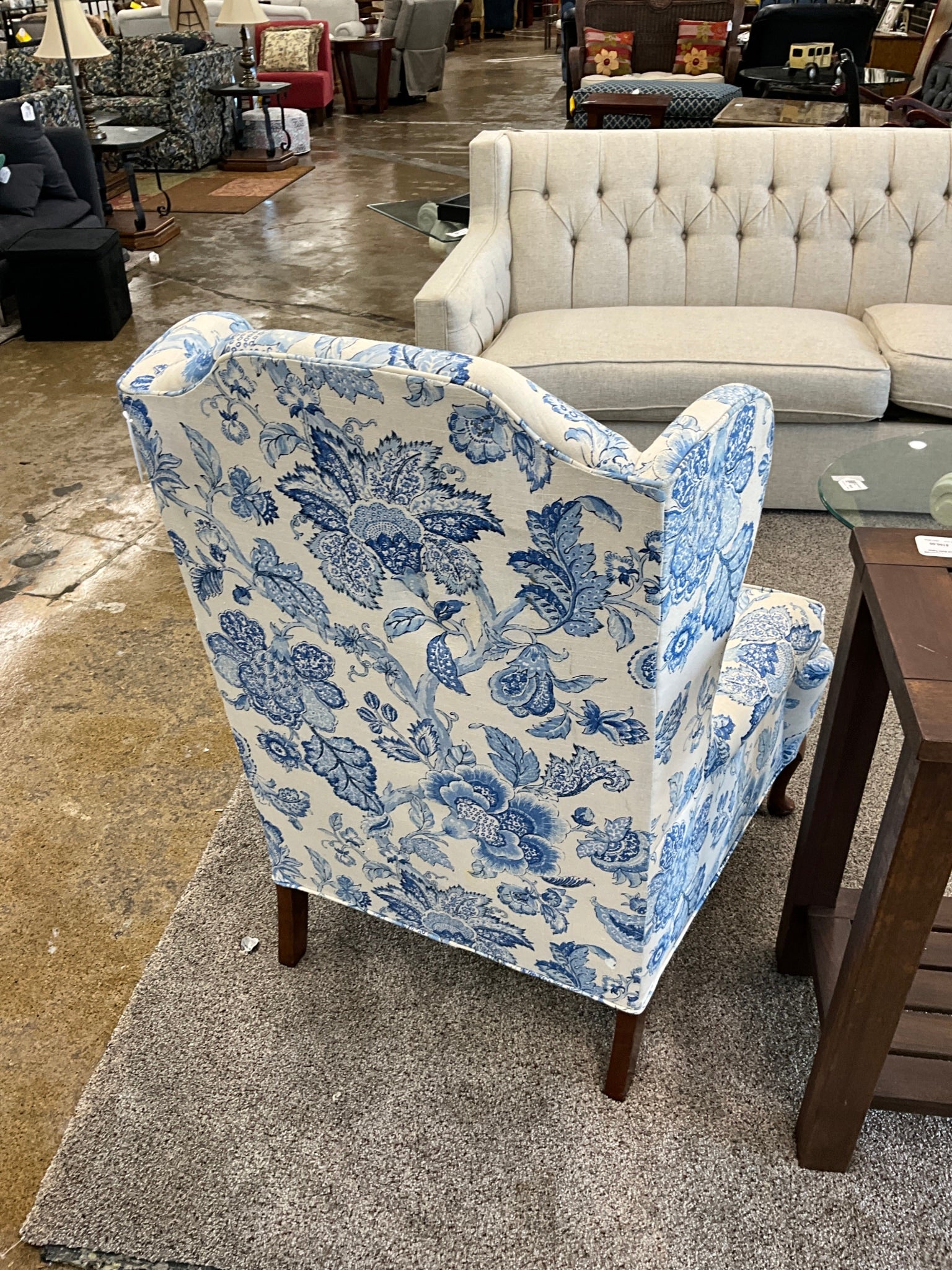 Blue & White Accent Chair