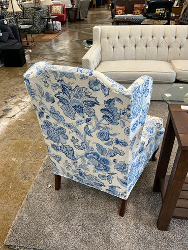 Blue & White Accent Chair
