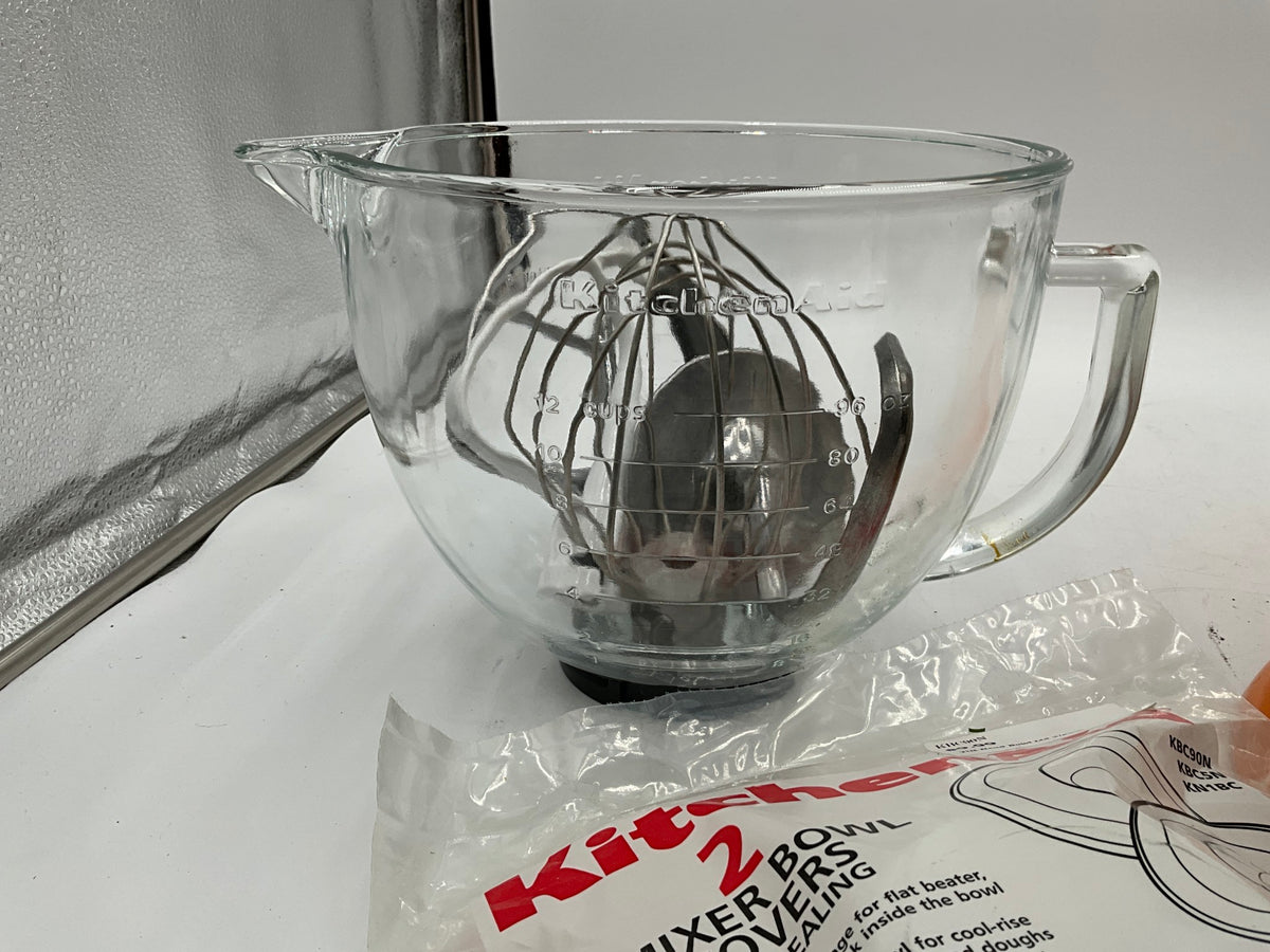 Orange KitchenAid W/Glass Bowl & Lid