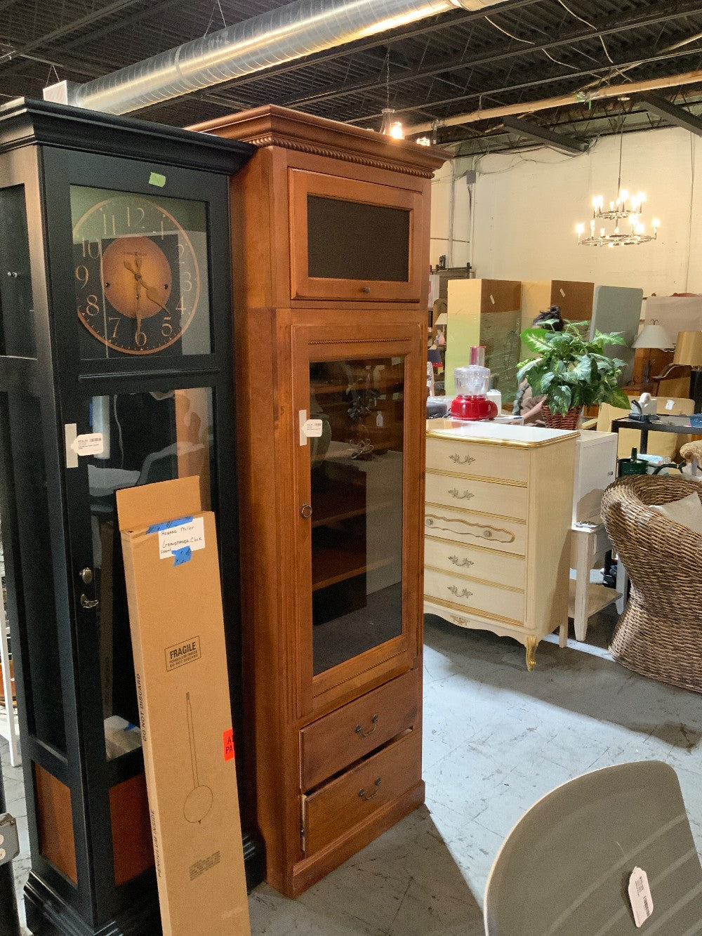 Wood Cabinet w/ Glass Door