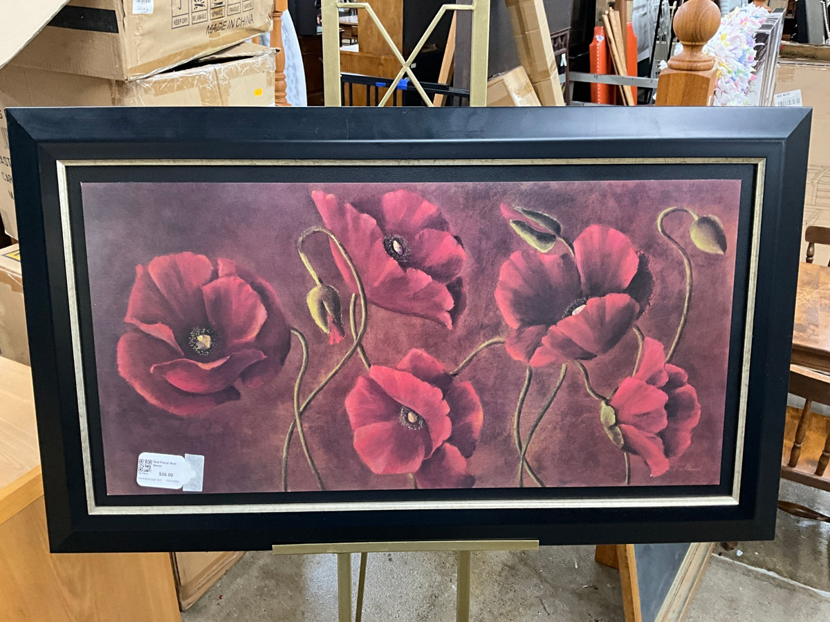 Red Floral Wall Decor