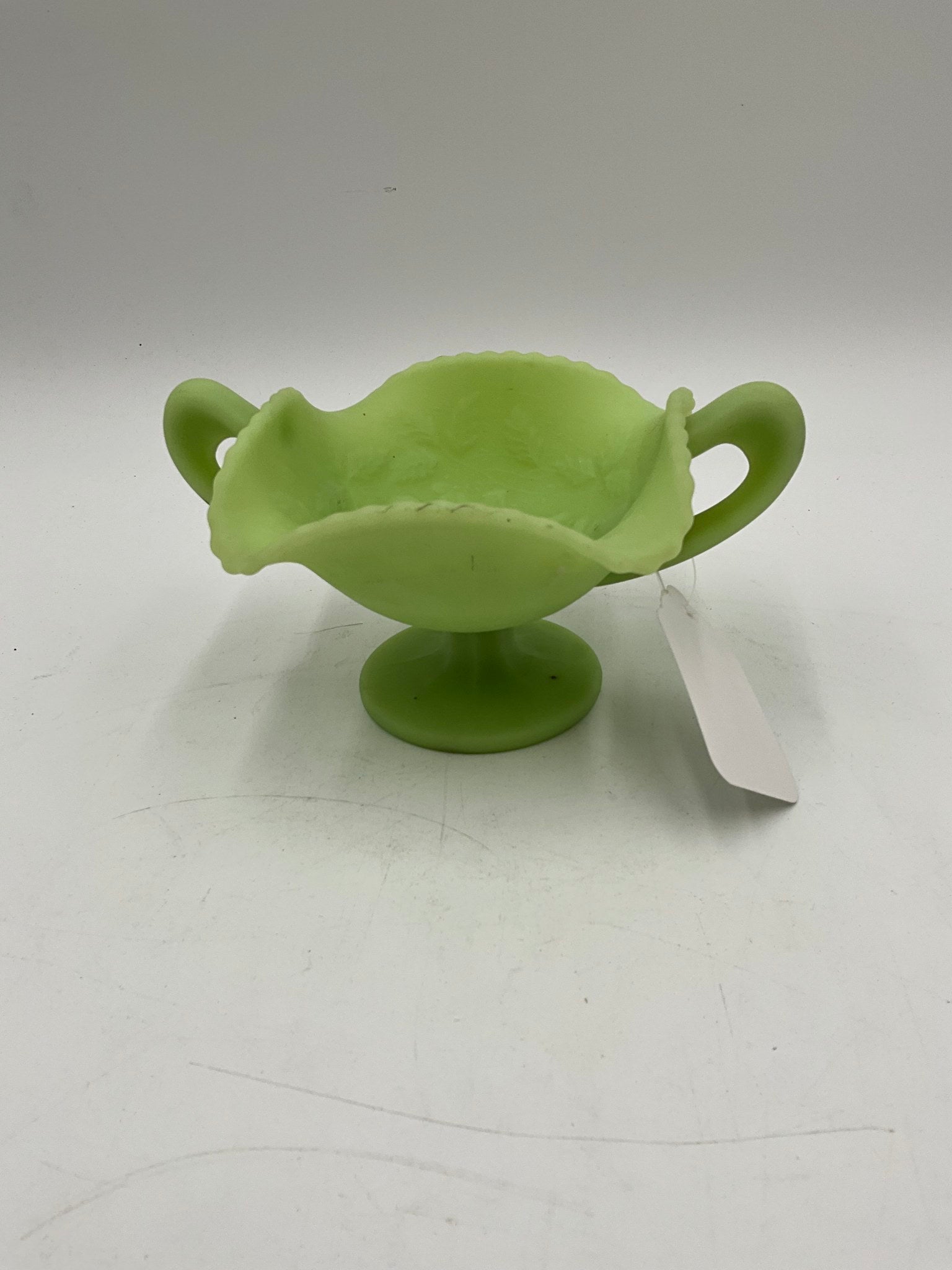 Fenton Green Dish w/ Handles