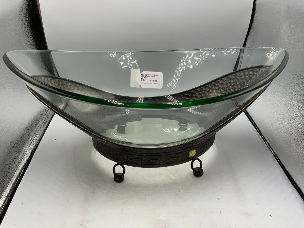 Lg Glass Bowl with Stand