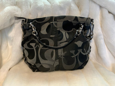 Coach Black & Grey Signature Handbag