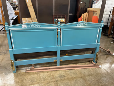 Blue King Bed with Bed Frame