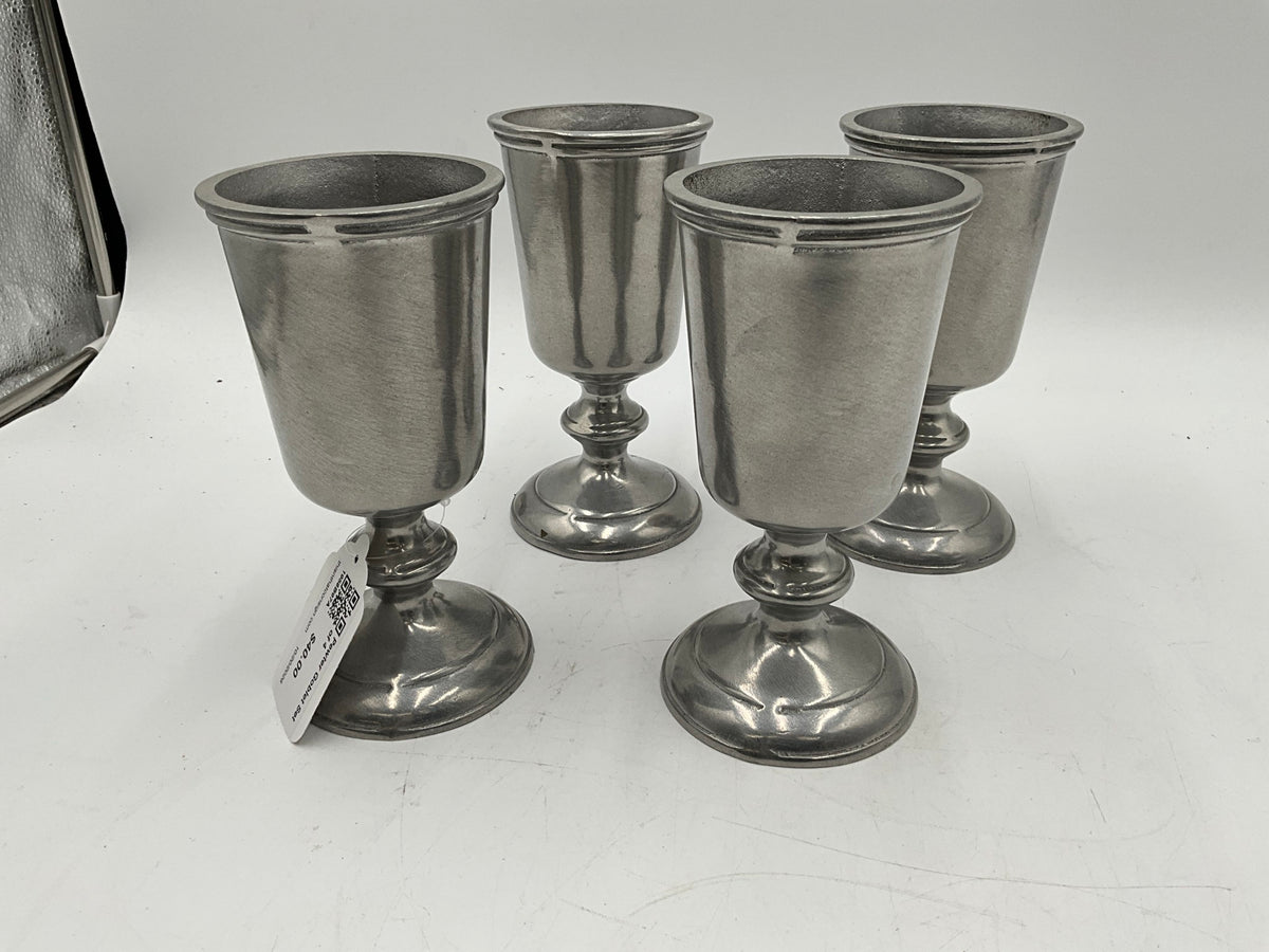Pewter Goblet Set of 4