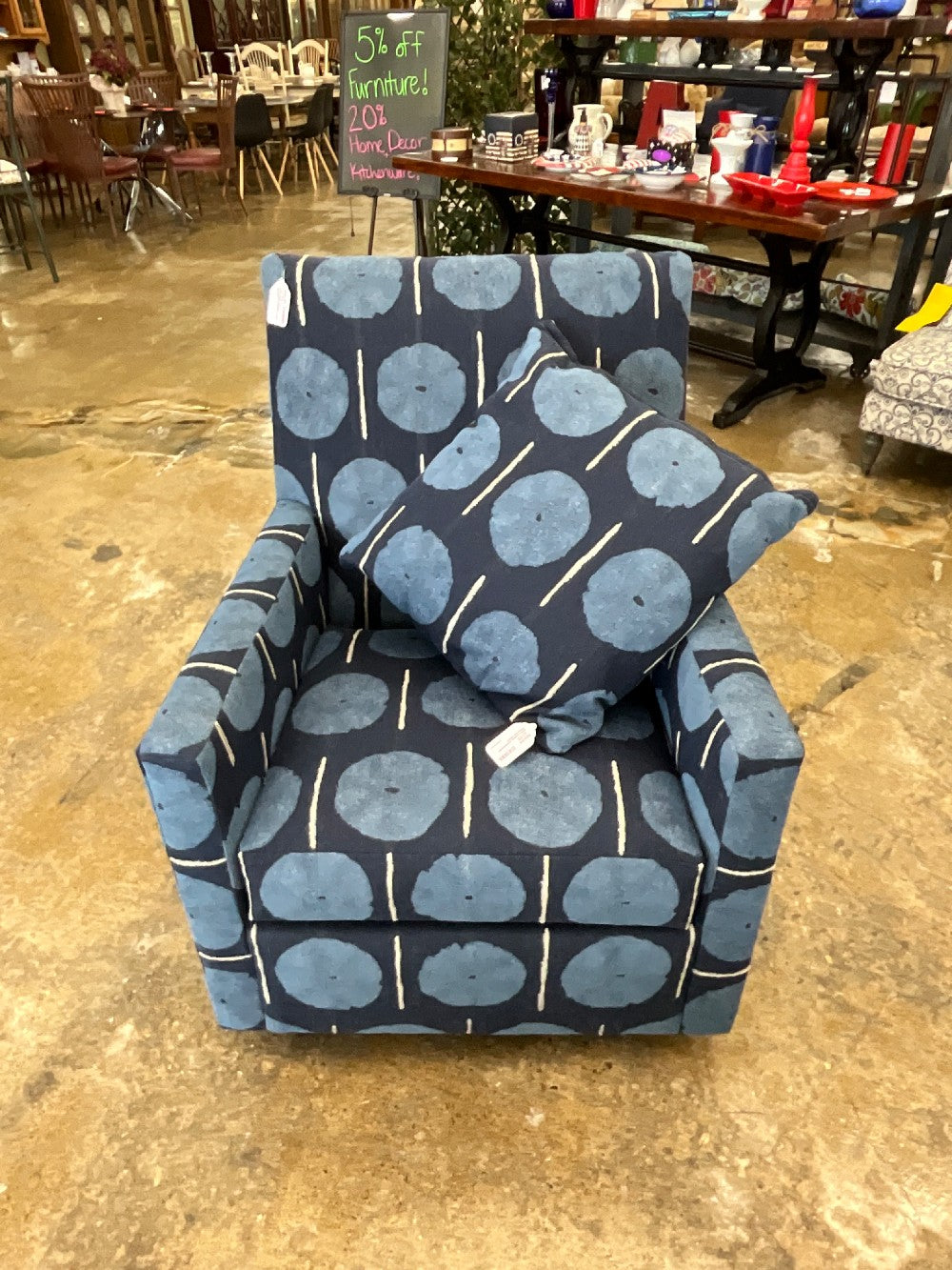 NEW Rowe Custom Upholstered Polka Dot Chair