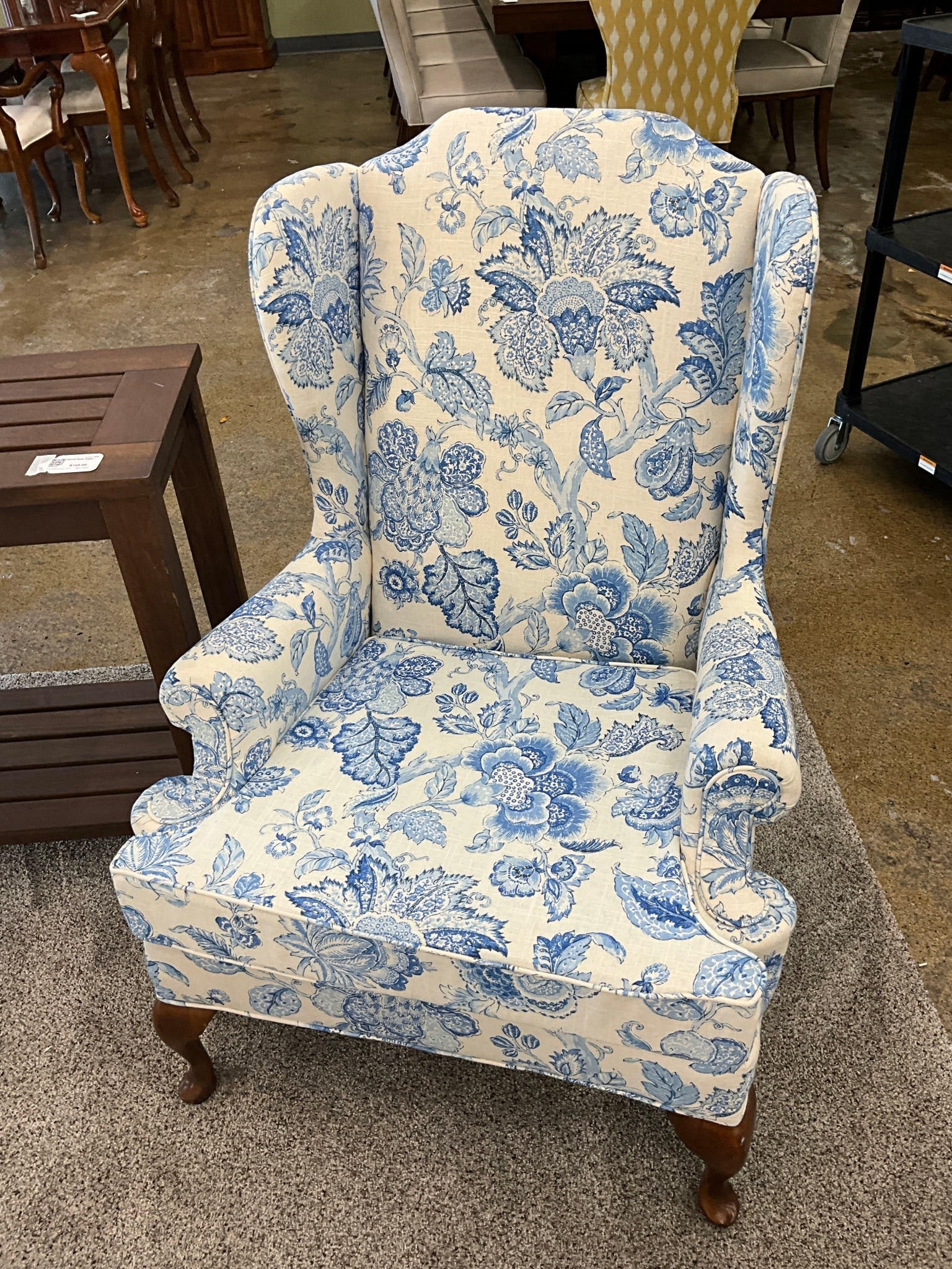 Blue & White Accent Chair