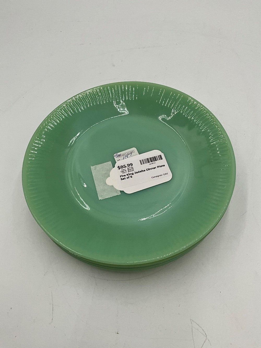 Fire King Jadeite Dinner Plate Set of 6