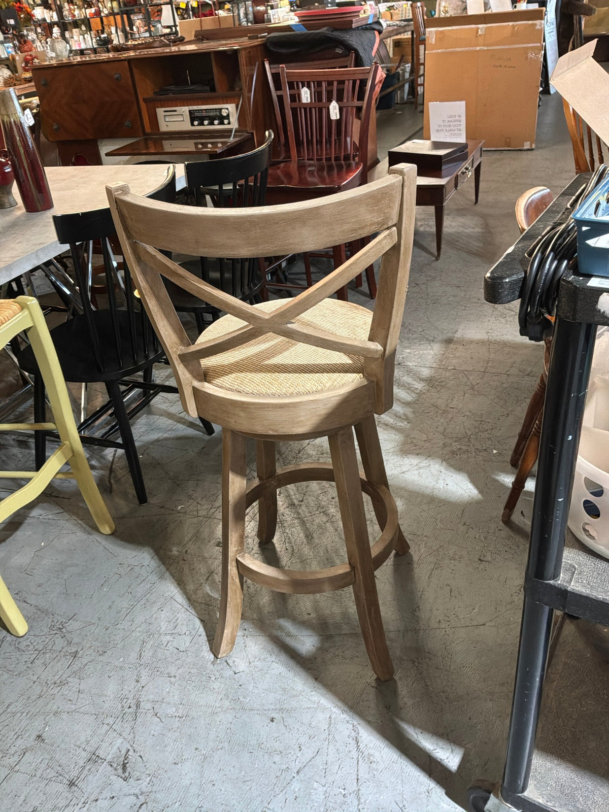 Swivel Barstools Wood / Fabric