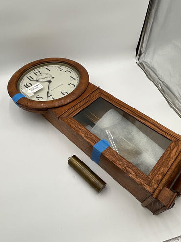 Seth Thomas Regulator Clock Oak Case Weight Driven