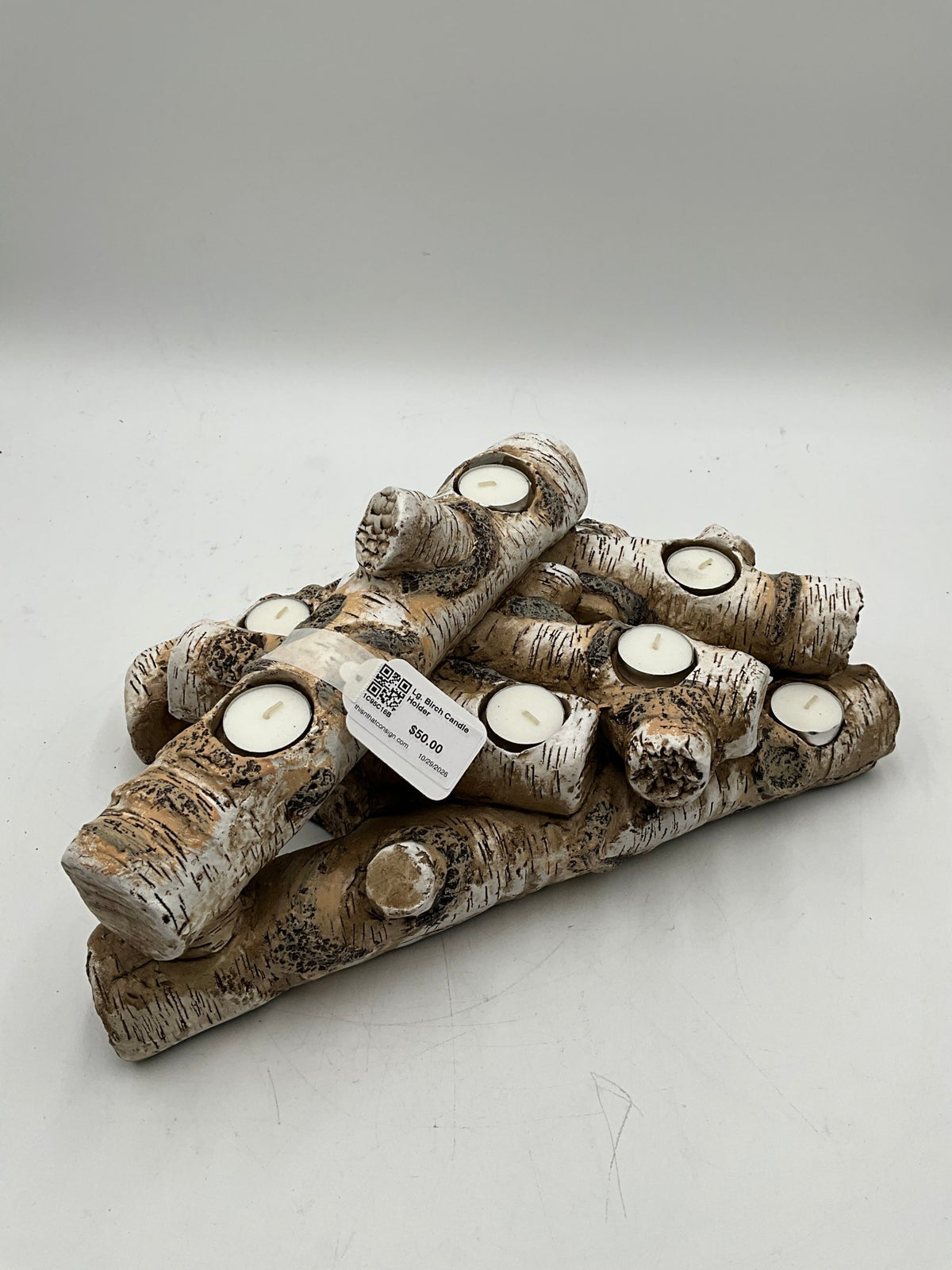 Lg. Birch Candle Holder