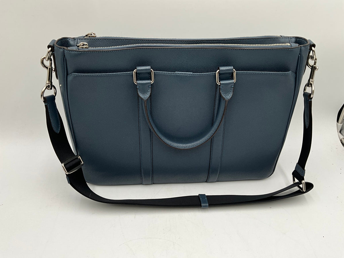 NEW Blue Coach Leather Briefcase / Laptop
