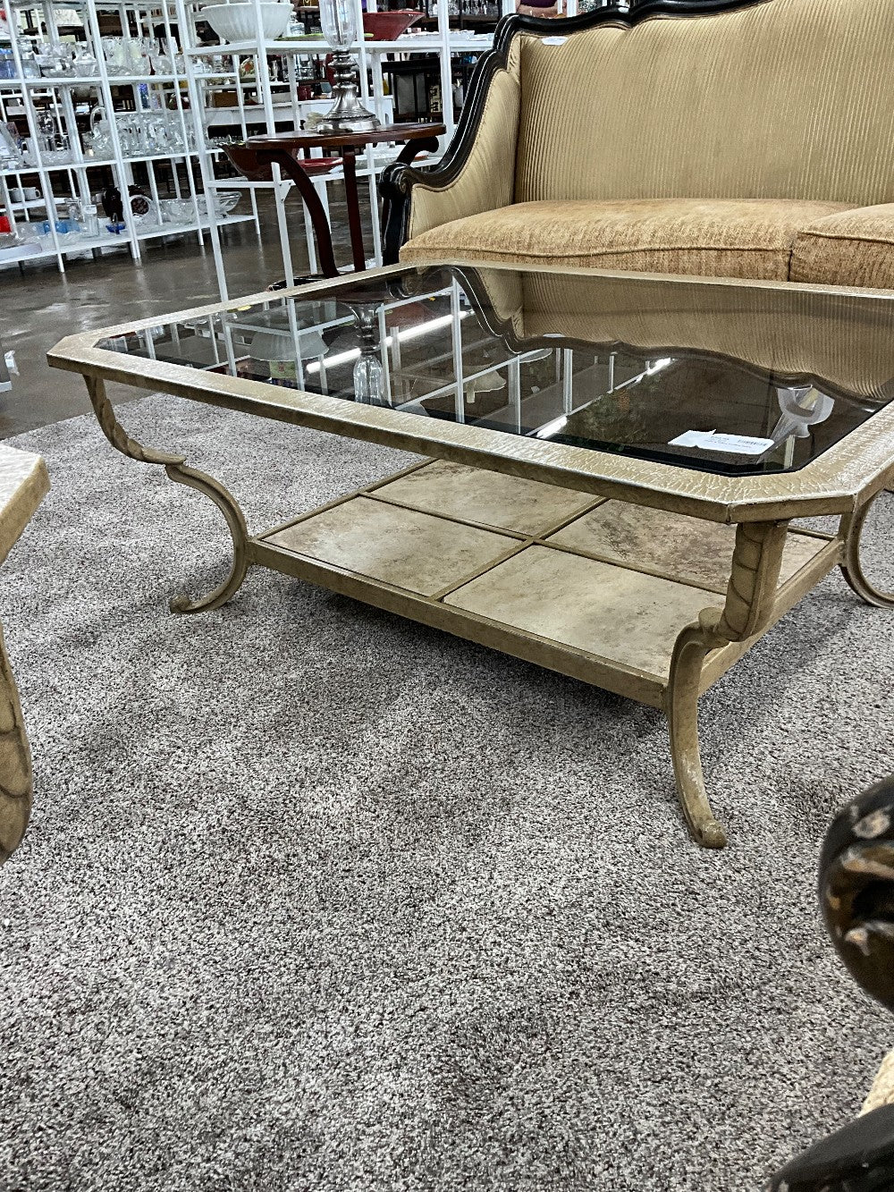 Gold & Glass Coffee Table