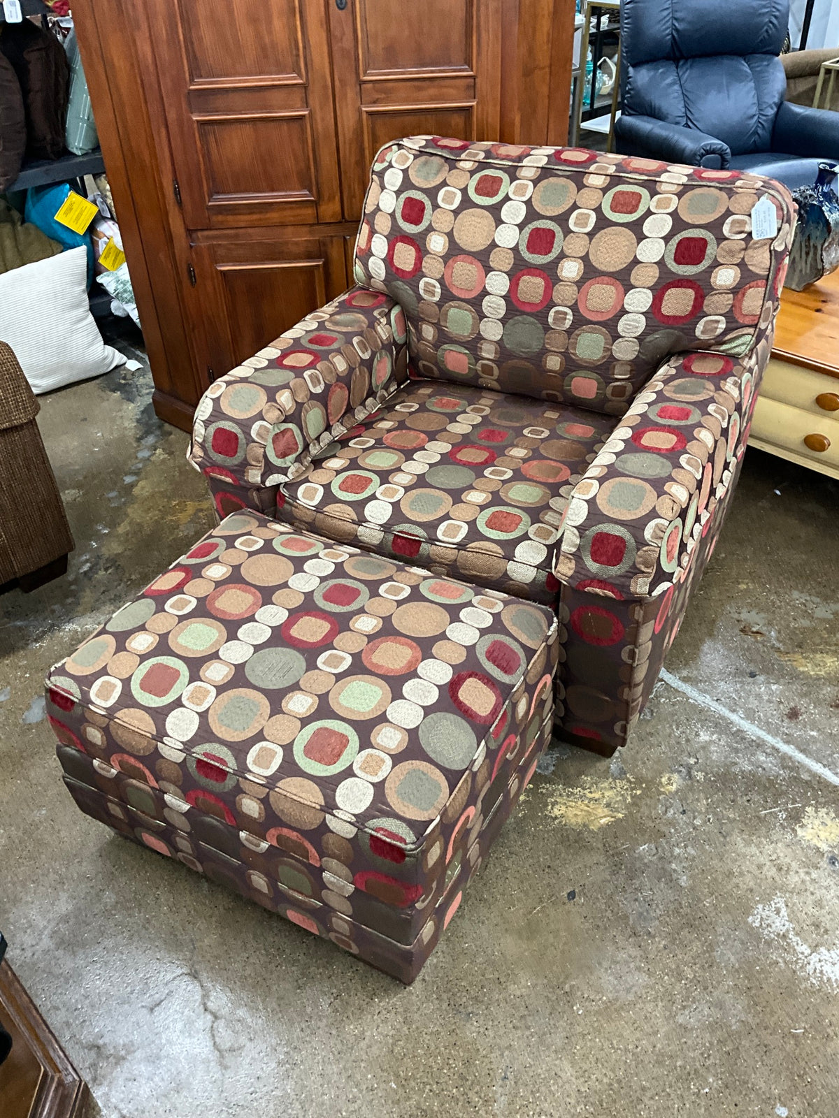 King Hickory Multi Colored Chair w/ Ottoman