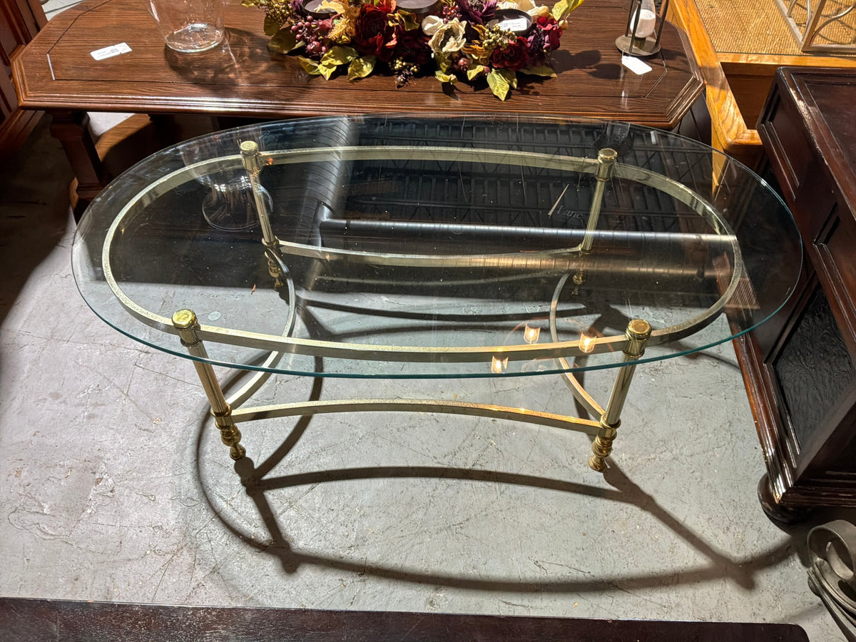 Gold Base Glass Top Coffee Table