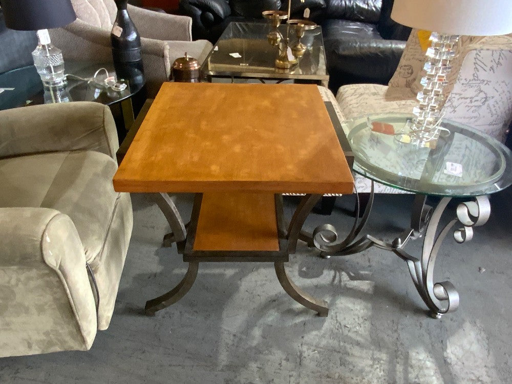 Metal/Wood End Table