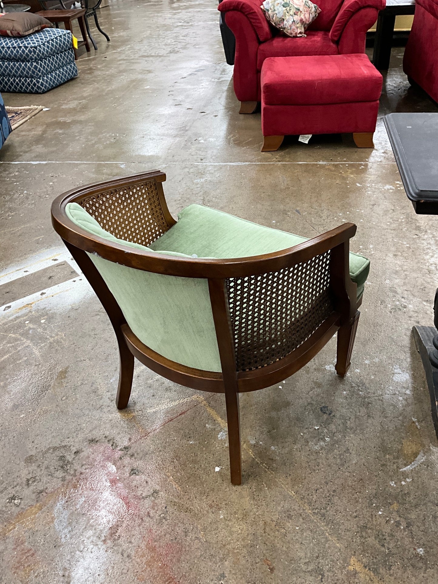 Cane Side Barrel Chair
