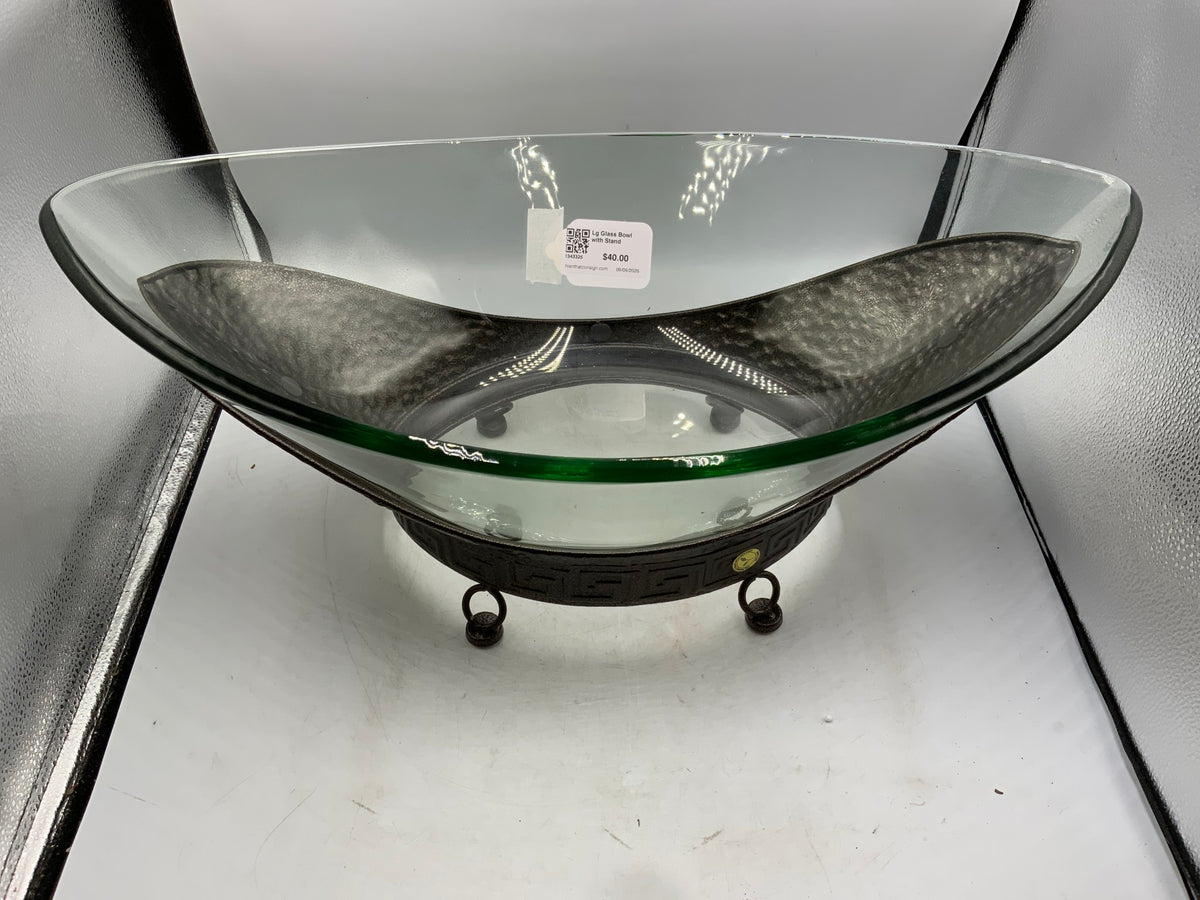 Lg Glass Bowl with Stand