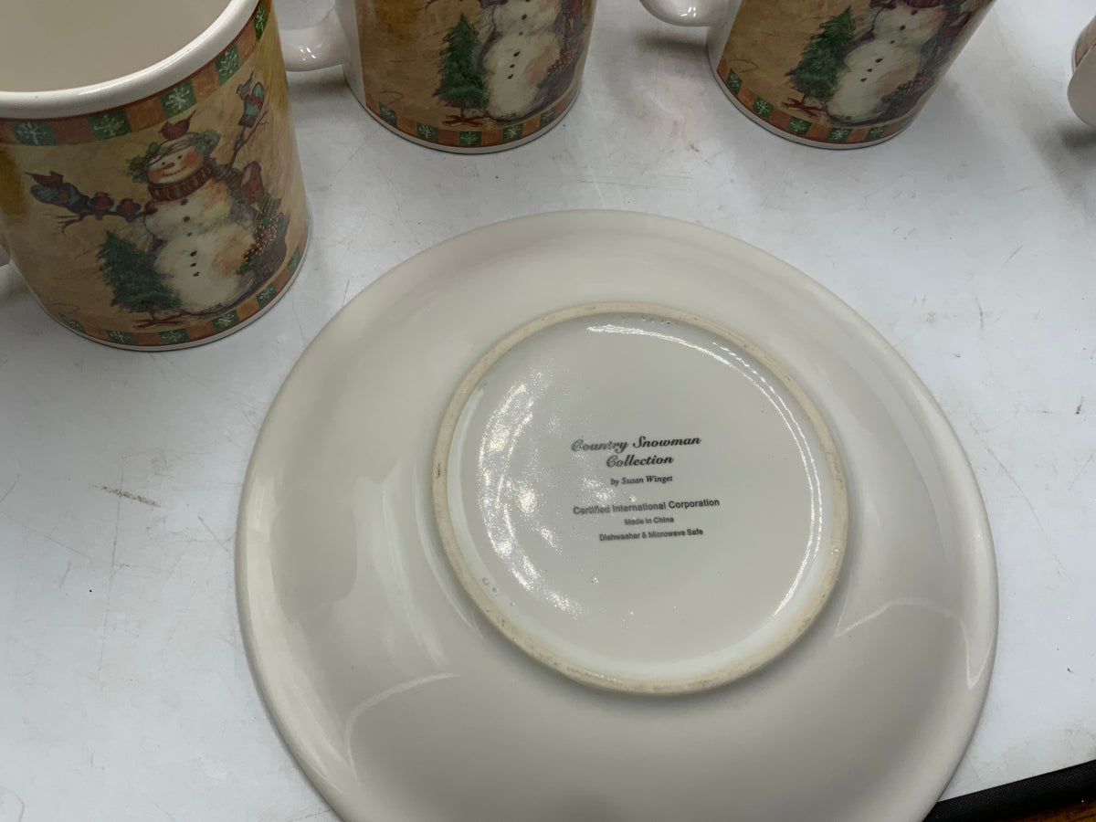 County Snowman 24 pc Dish Set