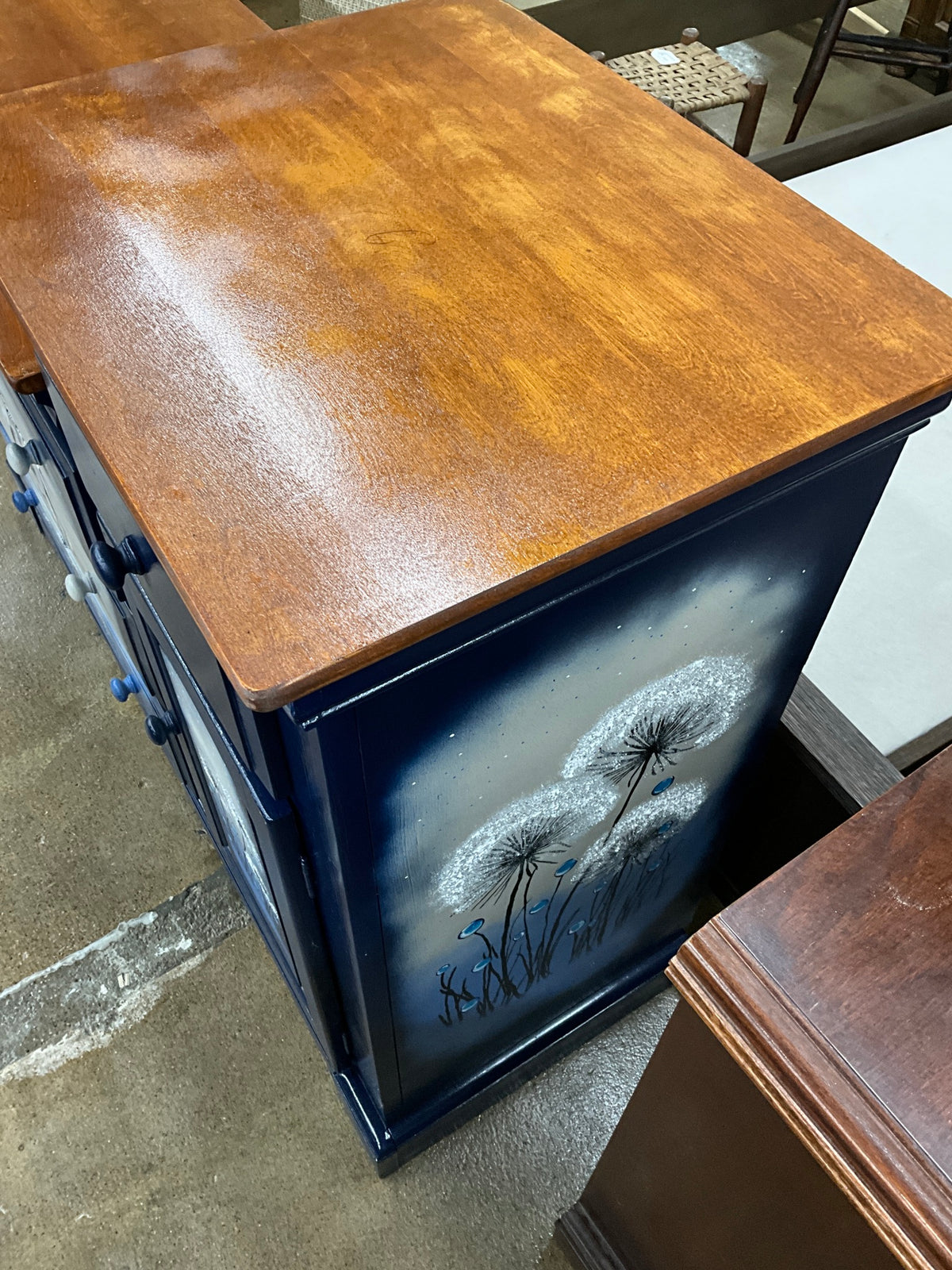 Blue Hand Painted Dresser