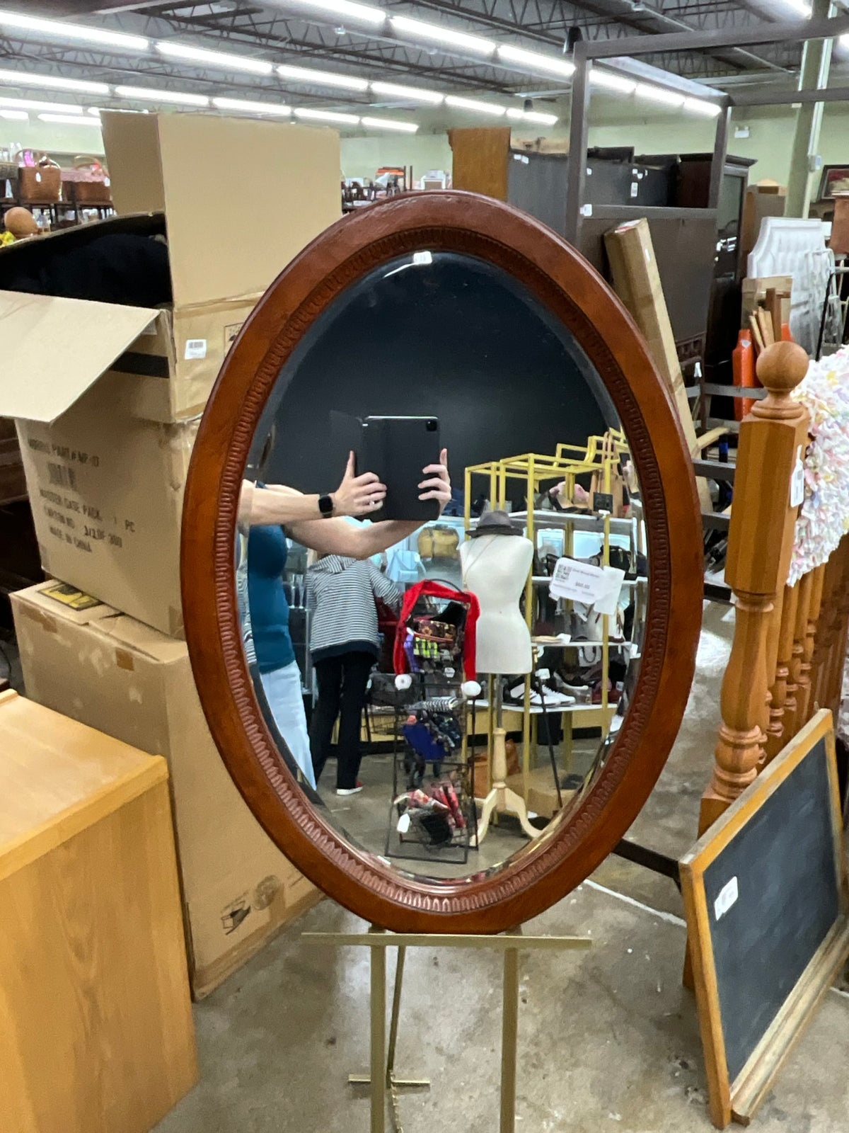 Oval Wood Mirror
