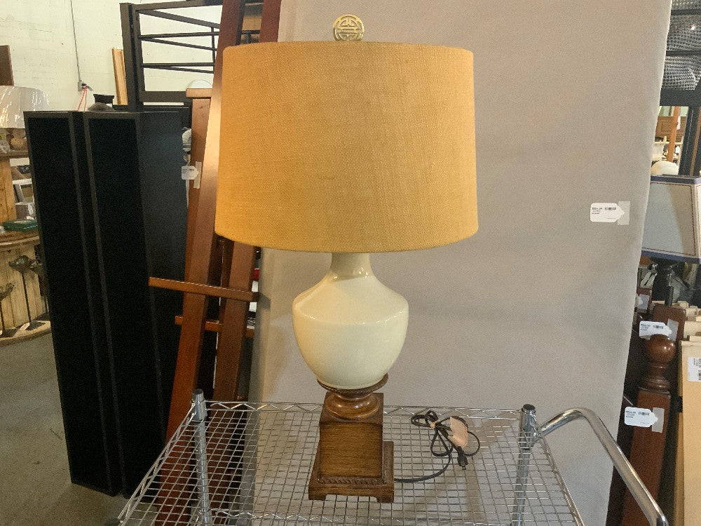 Lamp with Burlap Shade