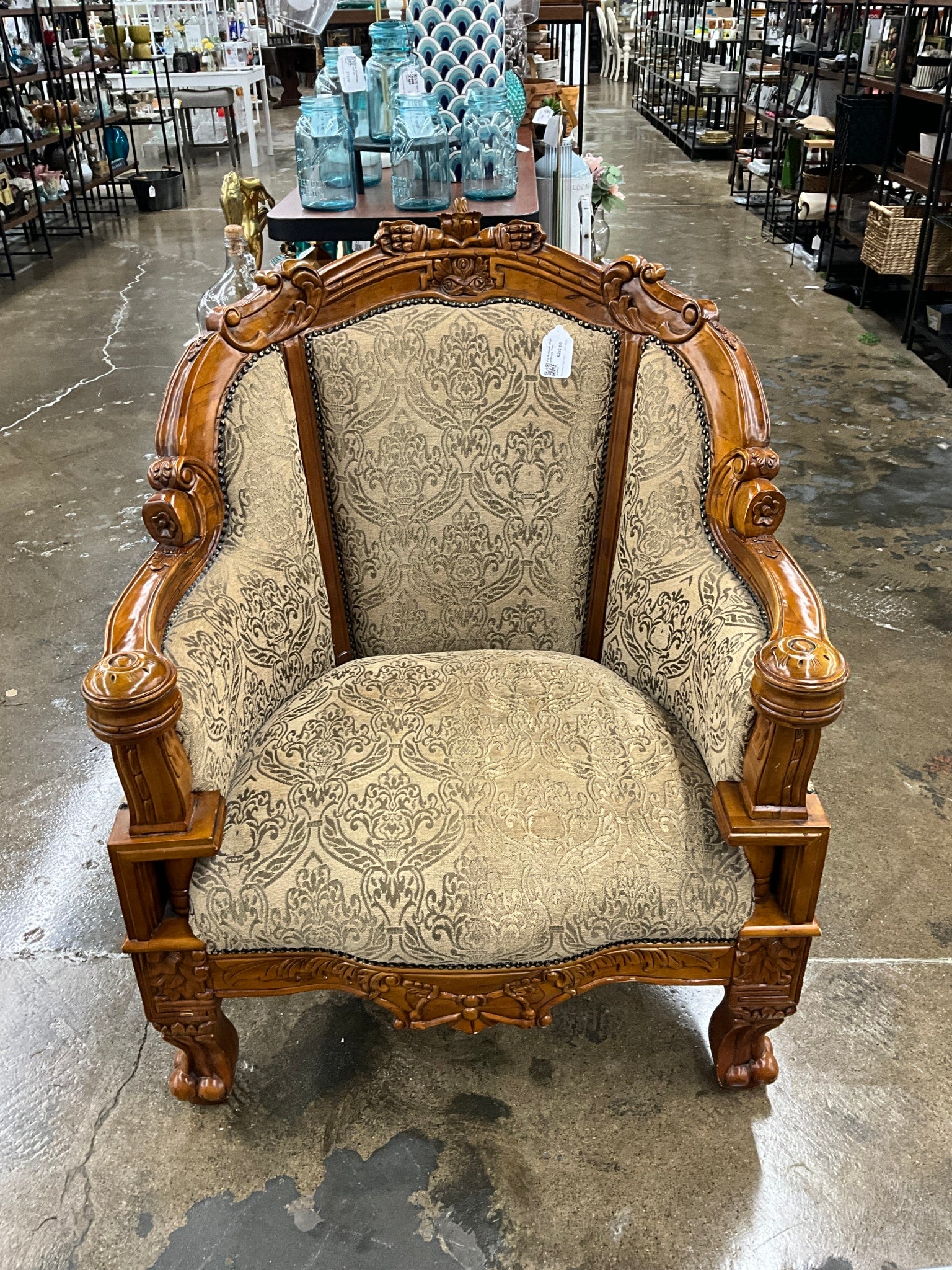 Vtg Antique Chair w/Wood Trim