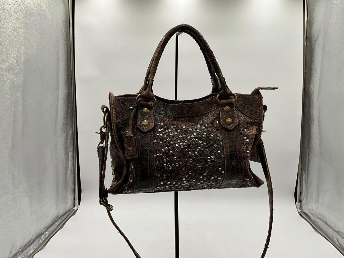 Frye Brown Leather Handbag w Duster