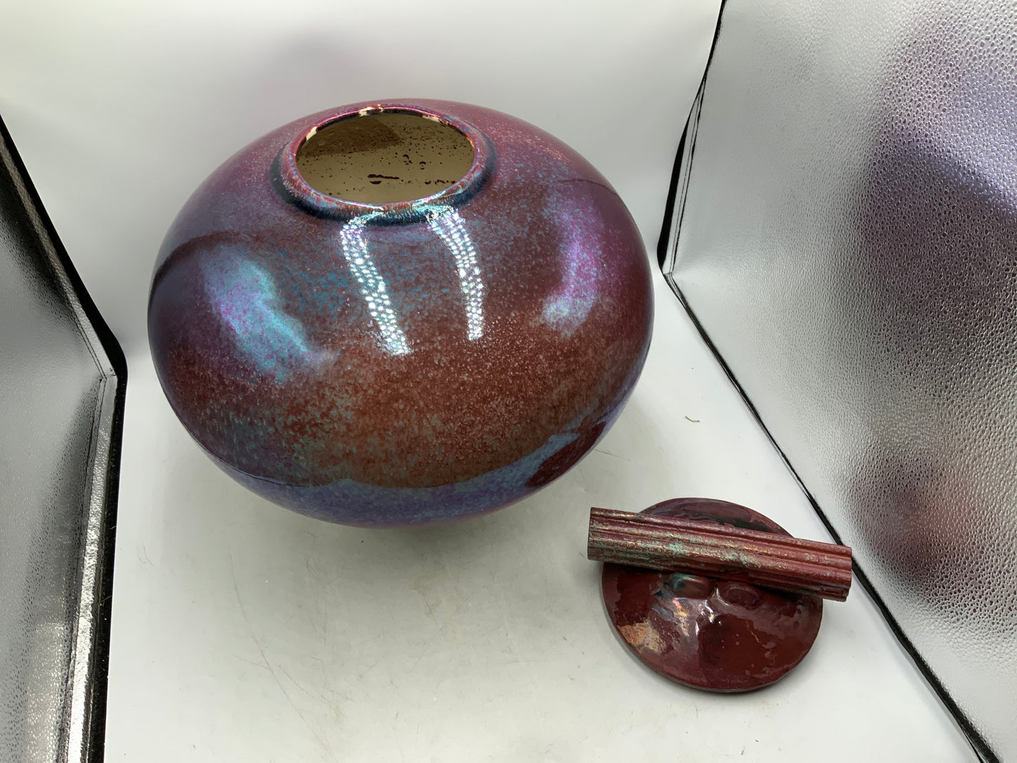 Raku Studio XL Pottery Signed Mark Hines