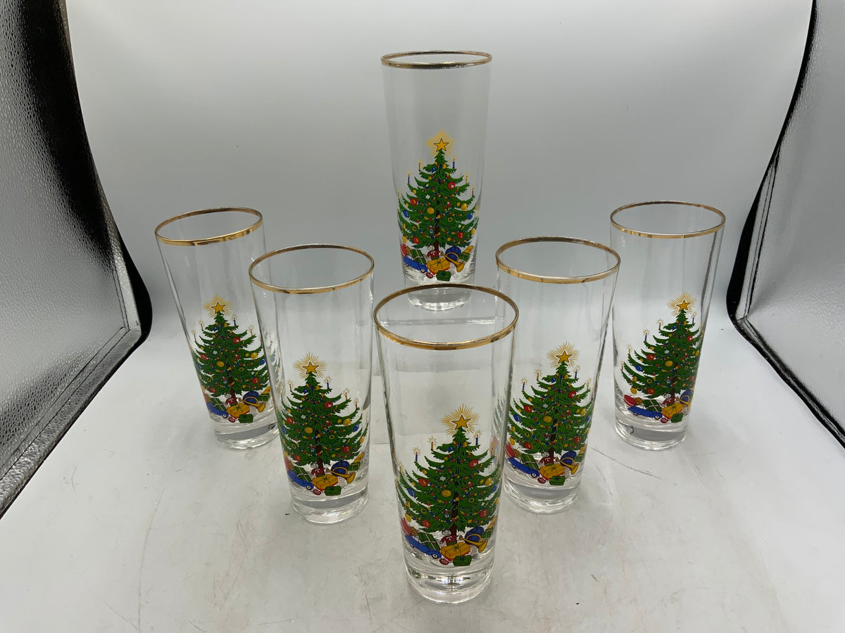 Christmas Tree Glasses - Set of 6